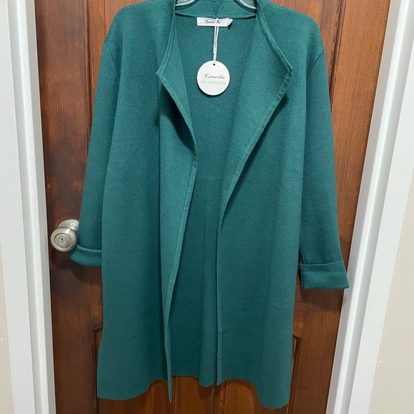 Caracilia women’s large Cardigan sweater, open front, long sleeve Lapel jacket - Picture 2 of 8